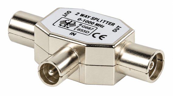 TV Aerial Coaxial Cable Splitter - Coax T-Shaped Splitter | Cables4all