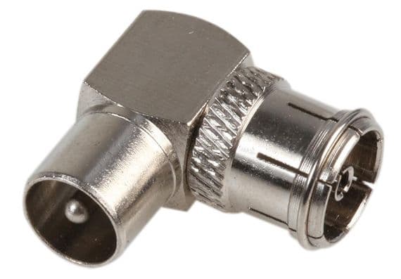 TV Aerial Plug - 90 Degree Right Angled Male to Female | Cables4all