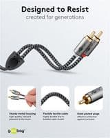 Twin 5m RCA Cable - Quality High Grade  Phono Cable | Cables 4 ALL