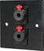 Twin 6.35mm Jack  Wall Plate - Black Metal 1/4 Inch Jack