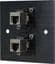 Black Dual Cat6 Ethernet Wall Plate – Metal, Plug and Play Network Port