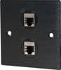 Twin  Black Metal Ethernet Wall Plate