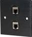 Twin  Black Metal Ethernet Wall Plate