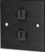 Twin  Black Metal HDMI Wall Plate