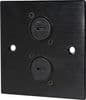 Twin  Black Metal USB Type C Wall Plate