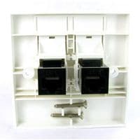Twin CAT5e / CAT6 Nework Wall Plate - Easy Connect (White) | Cables 4 ALL