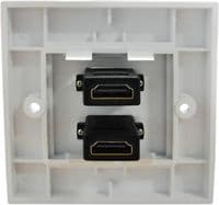Twin HDMI Wall Plate - 4k Female Wall Outlet |  Cables 4 ALL