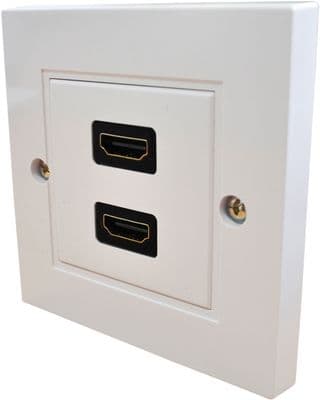 Twin HDMI Wall Plate - 4k Female Wall Outlet