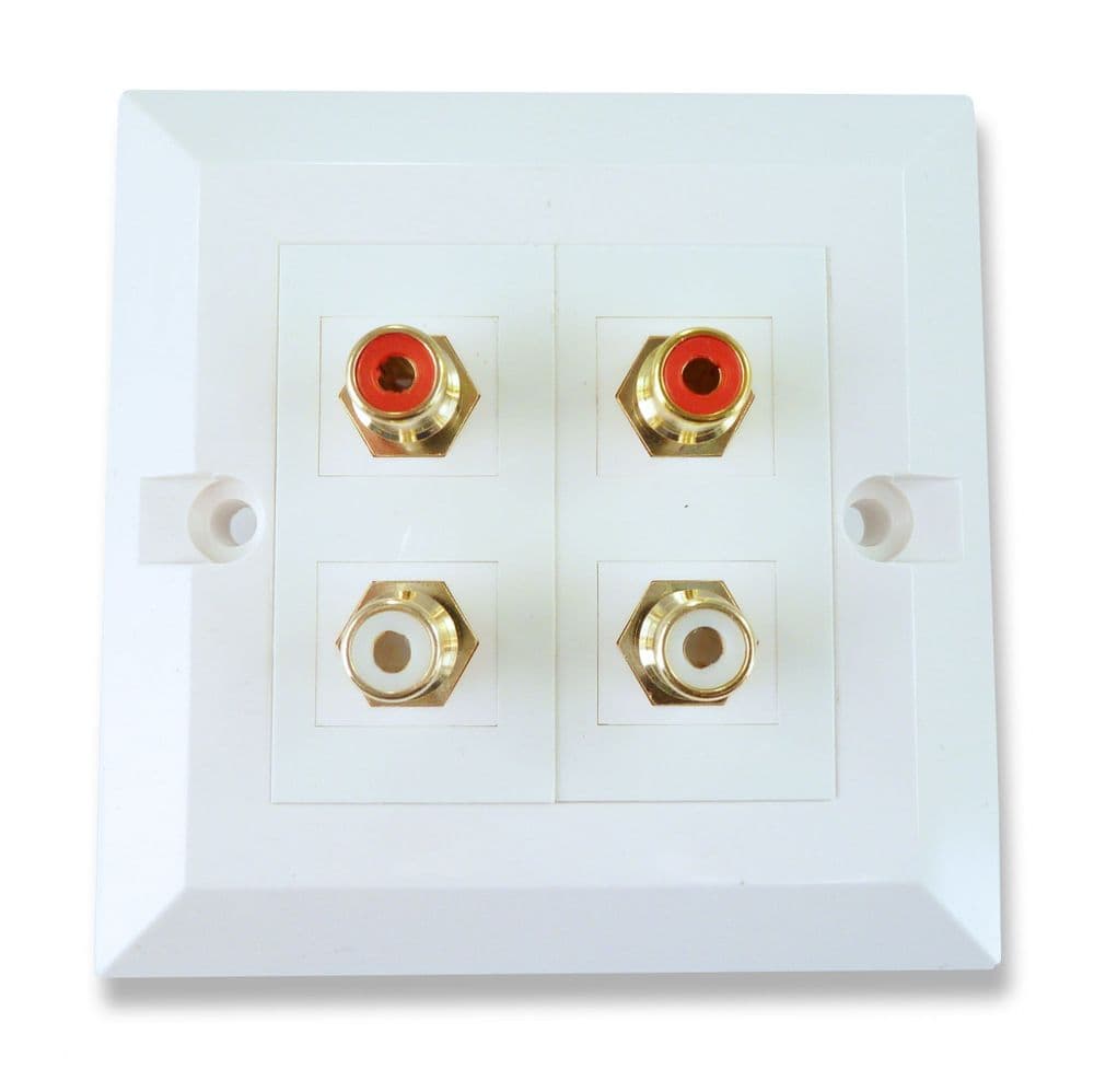 Twin RCA Wall Plate Quick Connect No Soldering Cables4all