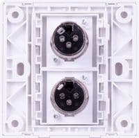 Twin XLR Female Wall Plate - White | Cables 4 ALL