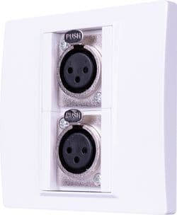 Twin XLR Female Wall Plate - White | Cables 4 ALL