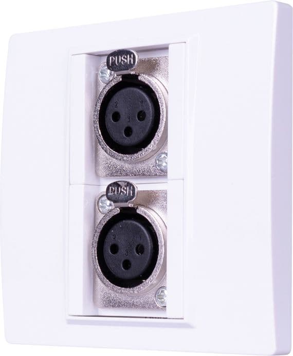 Twin XLR Female Wall Plate - White | Cables 4 ALL