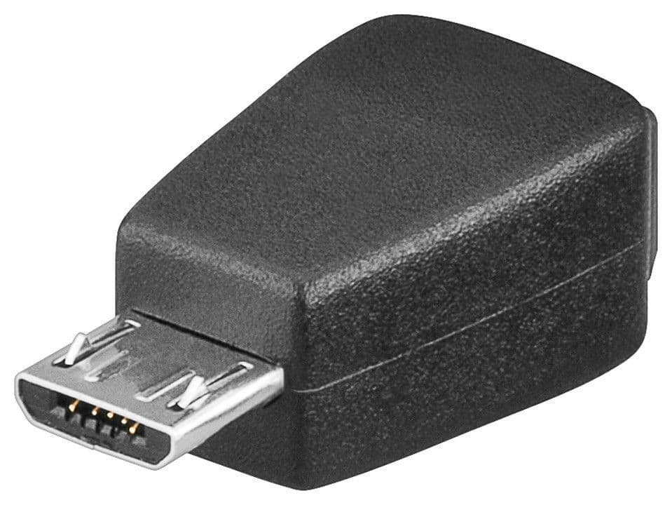 USB 2.0 Micro B Male to USB Mini Female Adapter | Cables4all