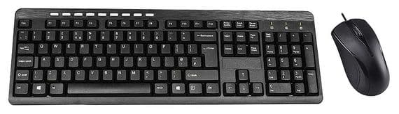 USB Keyboard & Optical Mouse Deskset UK Layout | Wired USB Keyboard & Mouse