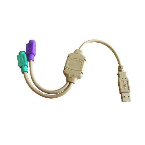 USB to PS/2 Adapter with 36cm Cable - USB A Male - 2x PS2 Female ...