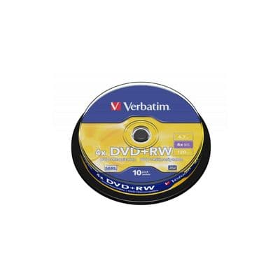 Verbatim 10 DVD+RW DVD Discs  - Blank Rewritable DVD's