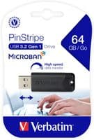 Verbatim 64GB USB 3.0 Flash Drive  - Pinstripe Black | Cables 4 ALL