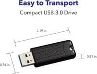 Verbatim 64GB USB 3.0 Flash Drive  - Pinstripe Black | Cables 4 ALL