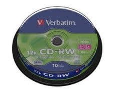 Verbatim CD-RW 12x 10 Tub