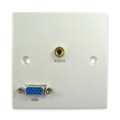 VGA / SVGA + 3.5mm Jack Wall Plate - Plug and Play