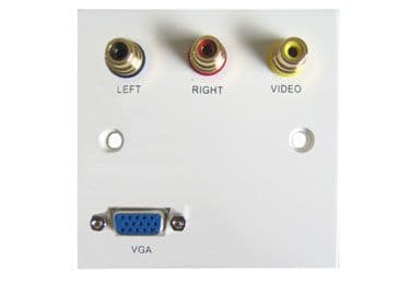 VGA / SVGA + RCA Wall Plate - No Soldering Required