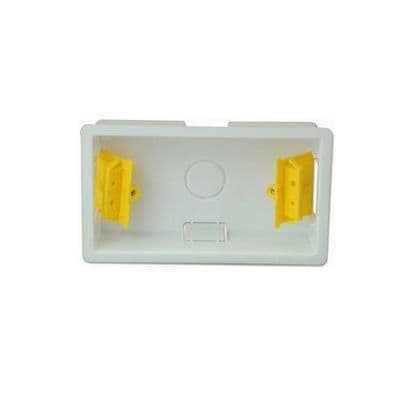 White 2 Gang Dry Lining  Back Box (35mm Depth)