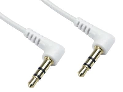 White 3.5mm Audio Jack Cable - Right Angled Plugs