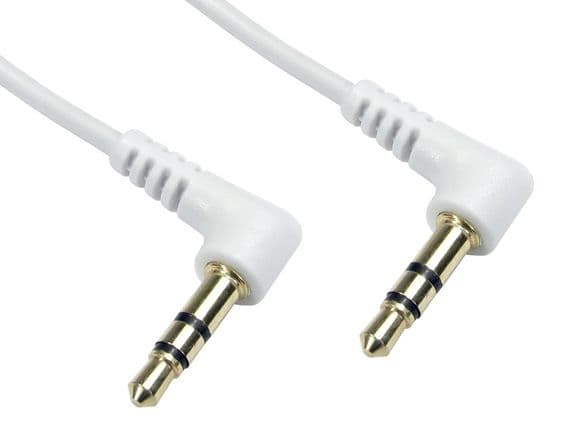 White 3.5mm Jack cable -  Right Angled Plugs | Cables4all