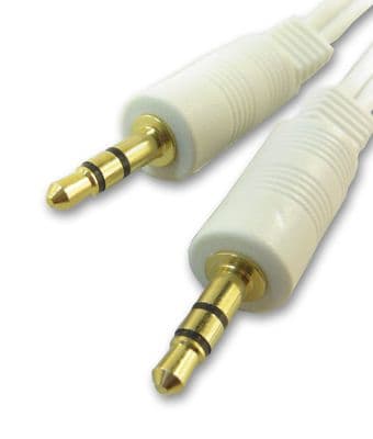 White 3.5mm Jack Cable  - Stereo