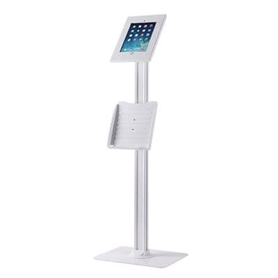White Anti-Theft Tablet Floor Stand for iPad