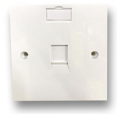 White CAT5e / CAT6 Network Wall Plate With Right Angled Socket on Reverse
