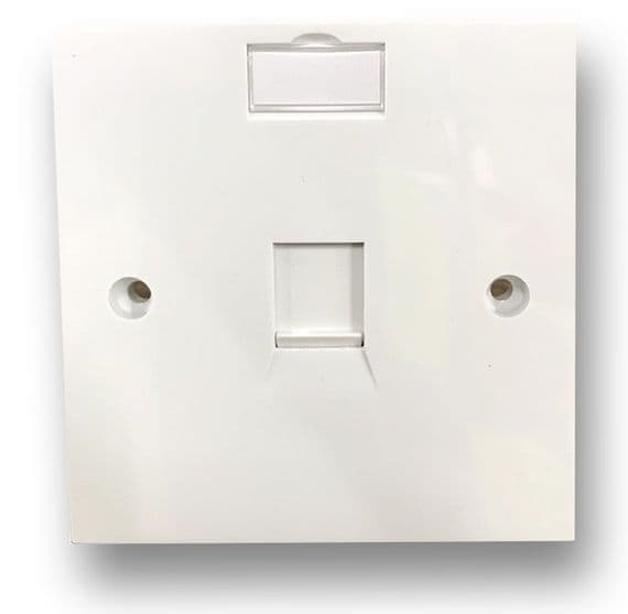 White CAT5e / CAT6 Network Wall Plate With Right Angled Socket on Reverse | Cables 4 ALL