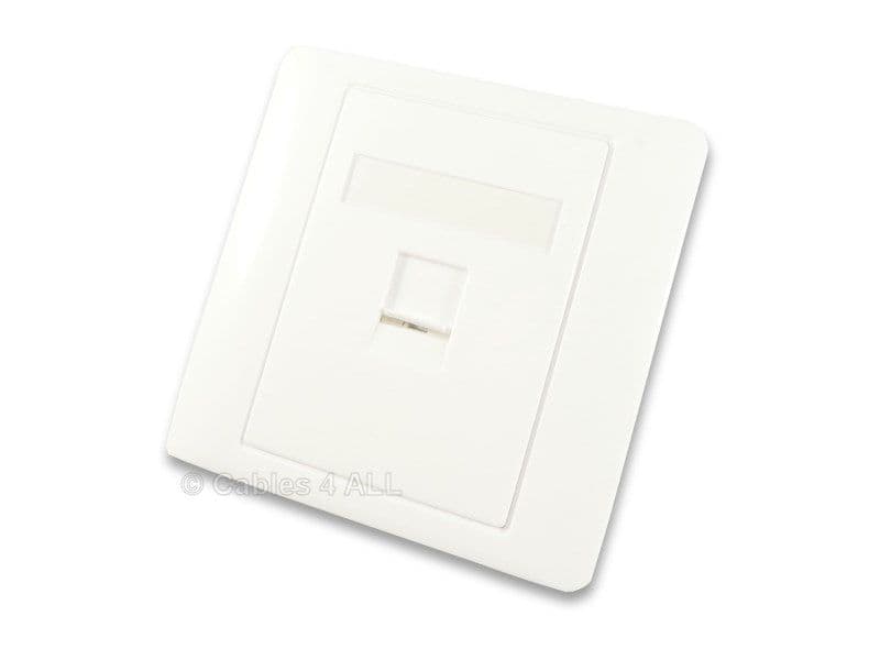 White CAT5e RJ45 Network Cable Wall Plate