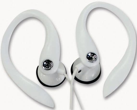 White Clip on Earphones / Hook on Headphones - Sports, Running Cycling | Cables 4 ALL