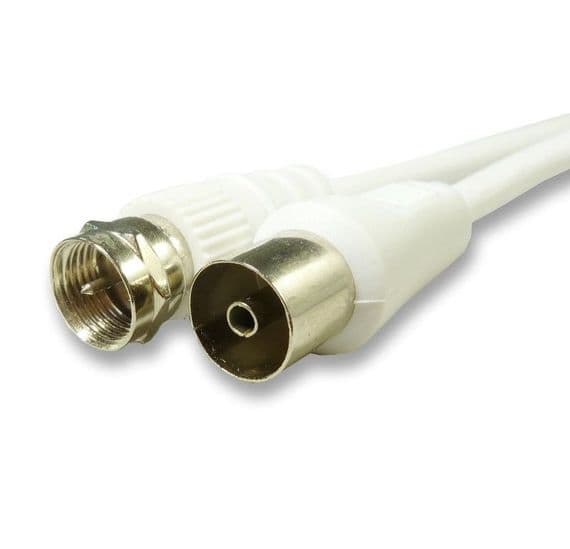 White F Connector to TV Aerial Female - F Connector male to TV aerial | Cables4all