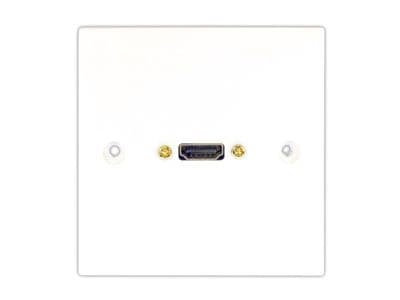 White HDMI Wall Plate - No Soldering Single HDMI Faceplate