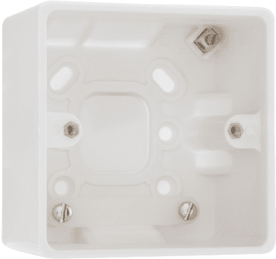 White Plastic Deep 1 Gang Electrical Back Box (50mm Depth)