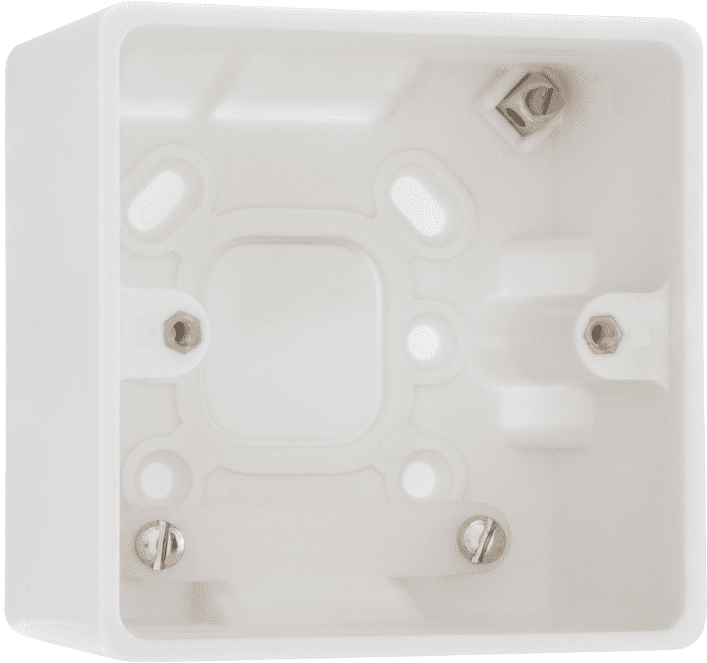 50mm Deep White Electrical Back Box 1 gang | Cables4all