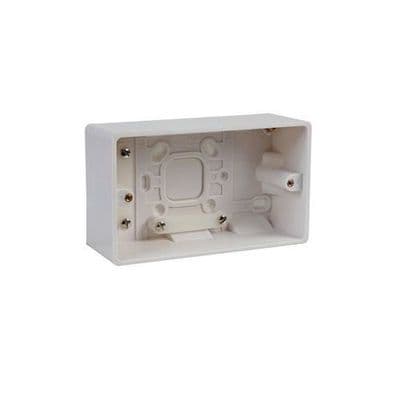 White Plastic Deep 2 Gang Electrical Back Box (50mm Depth)