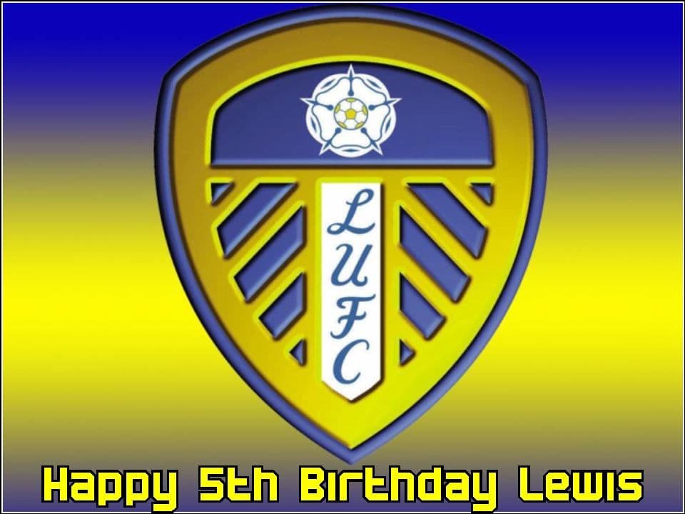 A4 Leeds United Football Club Edible Icing or Wafer Cake Top Topper