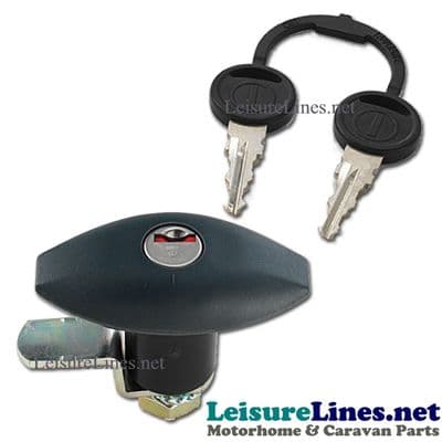 1 X ZADI 1051 DOOR LOCK BLACK + BARREL & 2 KEYS