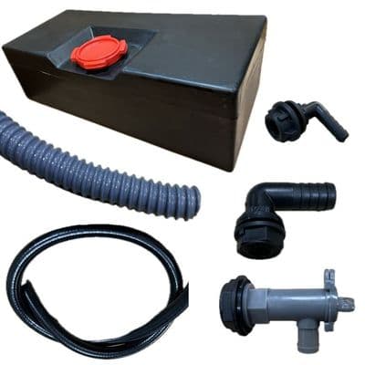 100 Litre Waste Water Tank Kit Red Access Cap Campervan