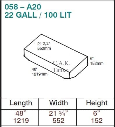 100 Litre Water Tank A20 (058)