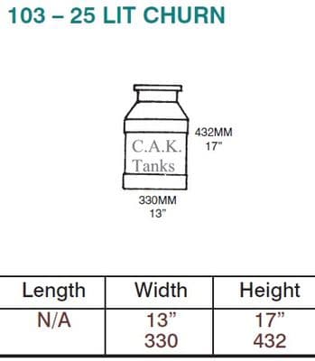 103 25 LTR CHURN TANK