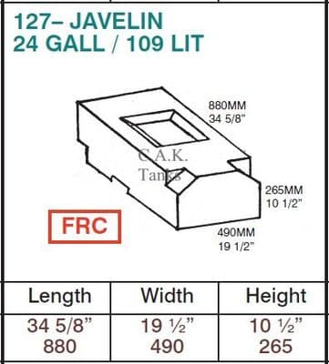 109  LTR AQUA TANK & RED CAP