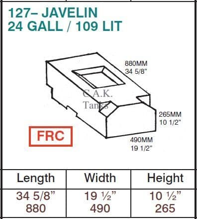 109  LTR AQUA TANK & RED CAP