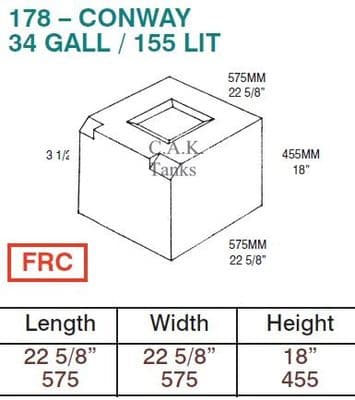 155 LITRE AQUA TANK & RED CAP