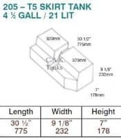 21 LITRE FRESH WATER TANK SILL PRESSURE FILL KIT T5 T6