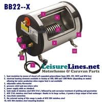 22 LITRE Water Heater MAINS 1200W ELEMENT + CALORIFIER STAINLESS TANK