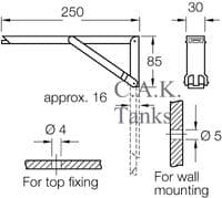 250mm SPRUNG FOLDING FLAP SUPPORT